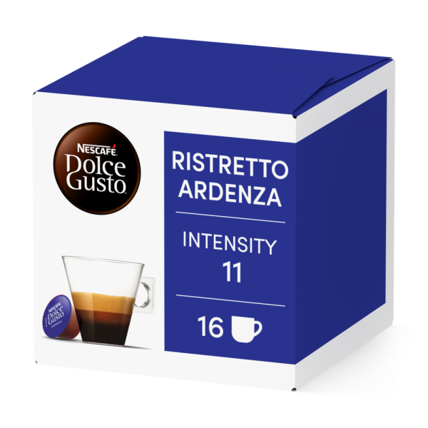 Front view of Ristretto Ardenza (16 pods) box